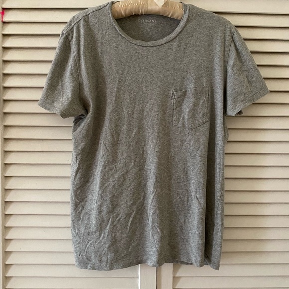 EVERLANE COTTON LIGHT GRY T-SHIRT TEE MEDIUM - Picture 3 of 4